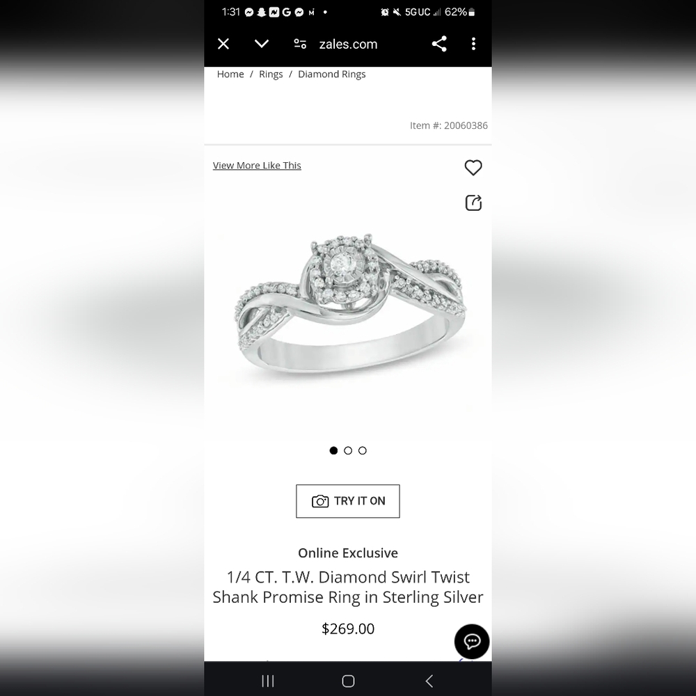 Zales promise ring